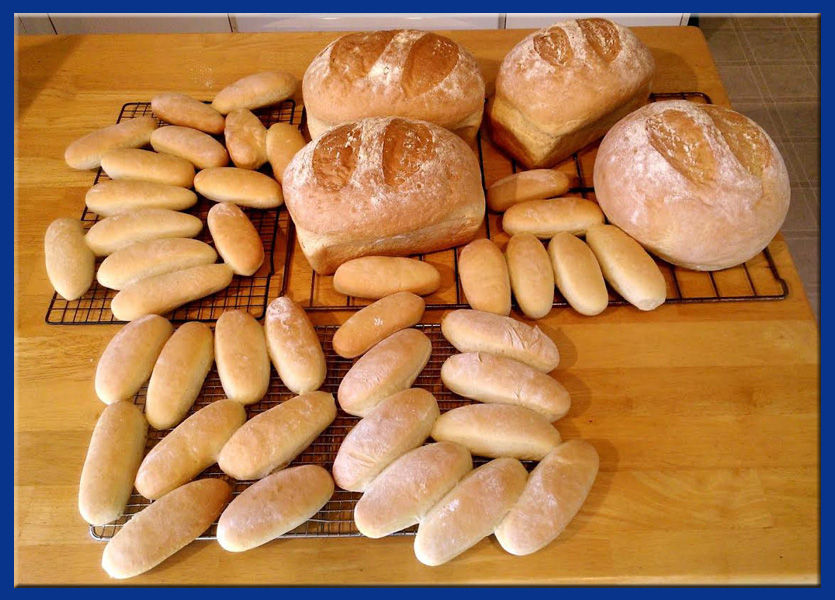 Buns, Rolls and Loaves of White Bread